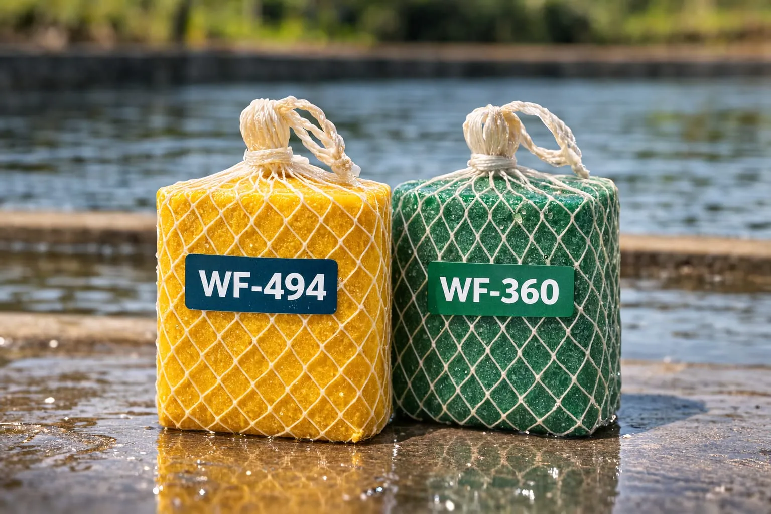 Embalagens dos produtos WF 494 e WF 360